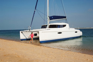 beaching-catamaran